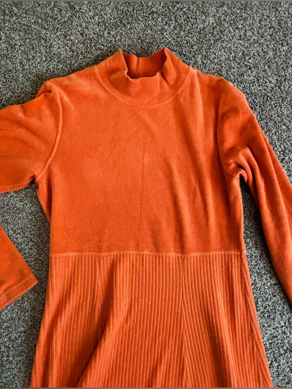 Vintage Tiburon Women's Orange Mock Neck Sweater Dress